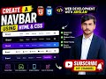 Create a Responsive Navbar Using HTML & CSS |Complete Beginner Tutorial |Web Development With Arslan