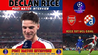 Declan Rice Post Match Interview UCL. Arsenal 3 - Dynamo 0. Happy to Score My 1st UCL Goal.