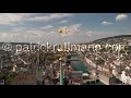 aerial circling drone shot around the spire on fraumünster church in zürich switzerland