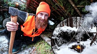 Lost WINTER Survival Challenge (NO Food, NO Water, NO Shelter!) | Knife, Saw, Axe, Wire, Rope