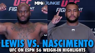Derrick Lewis, Rodrigo Nascimento Nearly Max Out Scale For Main Event in St. Louis | UFC on ESPN 56