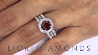 FD-600 - 2.75 Ct. Fancy Red Natural Diamond Engagement Ring 14k White Gold Vintage Style