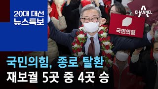 국민의힘, 종로 탈환…재보궐 5곳 중 4곳 승 | 2022년 3월 10일 20대 대선 뉴스특보