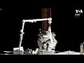 european space agency nasa astronauts perform spacewalk repairs on iss