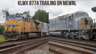 UP 5496 leading MEWNL with KLWX 8774 - Ex-CR SD60I and NS Dash 9