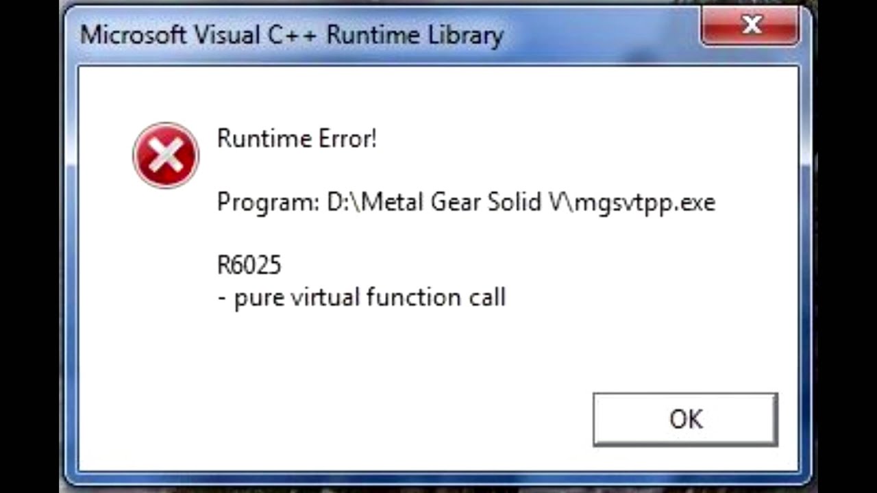 Ошибка при запуске игры runtime