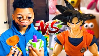 9 YEAR OLD ME PLAYING WITH TOY STORY toys  | GOKU vs Woody 💥 #Shorts