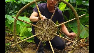 Surprisingly, the young man built a house using vines for shelter and survival.