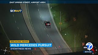 Wild chase of speeding Mercedes-Benz driver ends in Long Beach