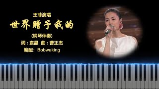 世界赠予我的(钢琴伴奏+王菲原唱) #王菲 #pianocover #sheetmusic #钢琴伴奏