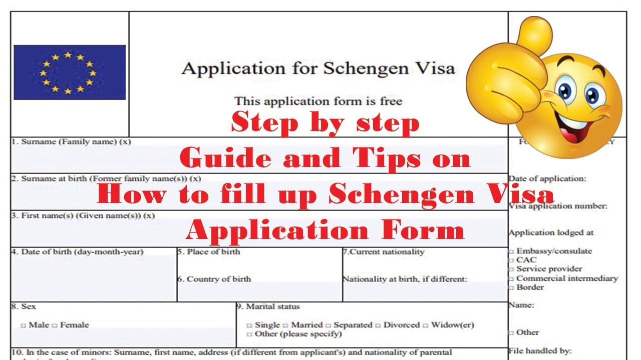 How To Fill Up Schengen Visa Application Form - YouTube