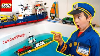 Cops & Robbers Pretend Play Skit | Do These Lego Boats Actually Float? | JackJackPlays