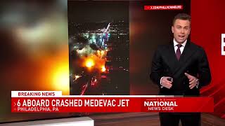 6 people aboard medavac jet that crashed in Philadelphia, including pediatric patient