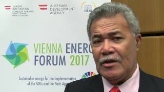 Tuvalu's Prime Minister Enele Sopoaga at the VEF 2017