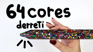 TESTANDO UM GIZ COM 64 CORES! - DERRETI E O RESULTADO FOI INCRÍVEL!