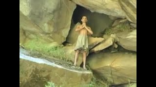 A mysterious yogi was caught sitting in a dark cave meditating in the Himalayas