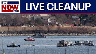 LIVE NOW: Crane recovering military helicopter in DC plane crash, Potomac river