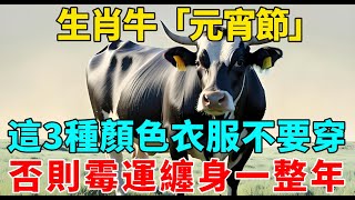 千萬要注意：正月十五「元宵節」，屬牛人這3種顏色衣服不要穿，否則霉運纏身一整年！【生肖解运】#生肖 #運勢 #風水 #財運#命理