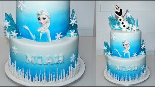 Cake decorating tutorials | how to make an ELSA FROZEN CAKE  | Sugarella Sweets