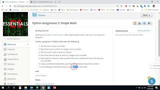 Python Assignment 3 Simple Math demo