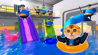 УБЕГАЮ ИЗ АКВАПАРКА ТЮРЬМЫ БАРРИ В РОБЛОКС! WATERPARK BARRY'S PRISON RUN!