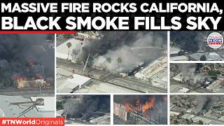 WATCH: Massive Industrial Fire Erupts In South Gate, Black Smoke Covers Los Angeles Area
