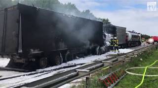 Lkw-Brand verursacht Sperrung der A6