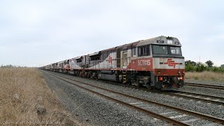 SCT 1PM9 Freight Train With Five Australian Diesel Locomotives (7/4/2021) - PoathTV Railways