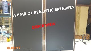 Realistic Nova-15 vintage speakers quick look