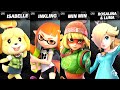 Isabelle VS Inkling VS Min Min VS Rosalina & Luma LV 9 CPU Battle Super Smash Bros Ultimate