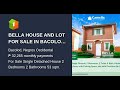 BELLA HOUSE AND LOT FOR SALE IN BACOLOD CITY