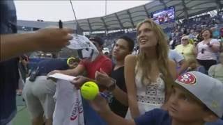 Girl from the crowd flirts with Dominic Thiem at the US Open Part 1