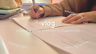 cozy 6 AM vlog of a Chinese student | productive-ish winter mornings, food, studying, daily routine