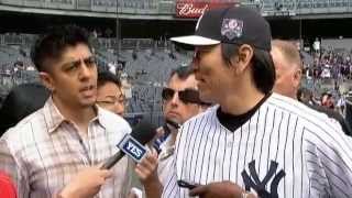 Hideki Matsui speaks on his time in New York during Old-Timers' Day