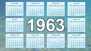 1963 Calendar