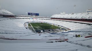 Buffalo Bills fans help clear snow from Highmark Stadium ahead of Wild Card matchup against Steelers