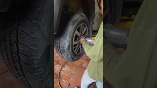 ការដោះនិងដាក់កង់រថយន្ត fortuner | Wheel Replace car fortuner | wheels,aftermarket wheels.#viralshort