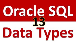 Oracle SQL Developer Tutorial For Beginners 13 Data Types