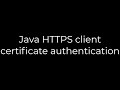 Java :Java HTTPS client certificate authentication(5solution)