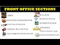 Hotel Front Office: Sections/Sub-Departments