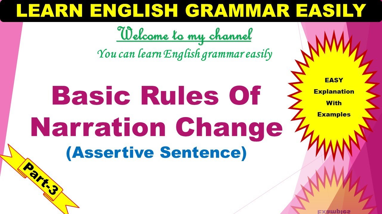 Narration Change | Direct And Indirect Speech | Narration Change Of ...