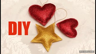 COMO HACER ESTRELLAS Y CORAZONES EN FOAMI ESCARCHADO 3D FACIL  Y RAPIDO -DIY