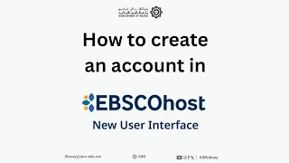 How to create an account in EBSCOhost