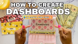 How to Create your own CASH STUFFING DASHBOARDS in Canva using only the FREE version (Step-by-Step)