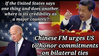 Chinese FM urges US to honor commitments on bilateral ties | China Us Relations | English News Pak