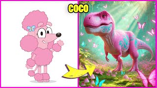 Bluey Characters As Dinosaurs 🦖🐶 + Guess The Voice Quiz + Their Favorite Drinks \u0026 More | Coco