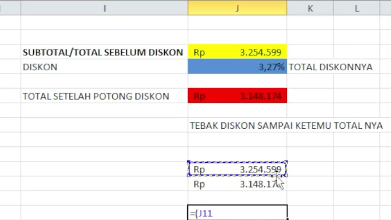 Rumus Hitung Jumlah Persentase Diskon - YouTube