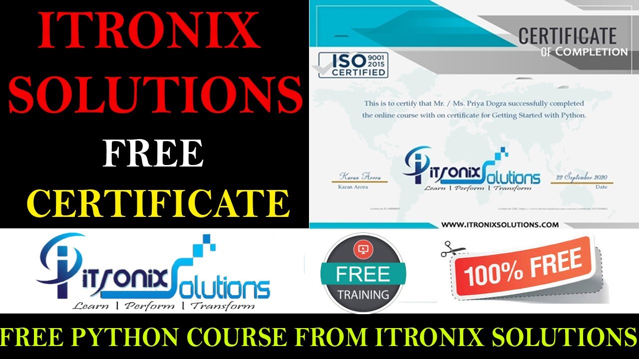 Itronix Solutions Free Courses And Certification | Python Free Online ...