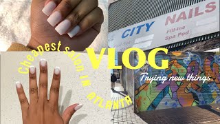 $40 FULL SET| I WENT TO THE CHEAPEST NAIL SALON IN ATL| HOW MUCH I SPENT????