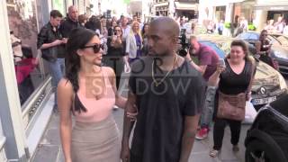 Kim Kardashian and Kanye West at Colette store in Paris